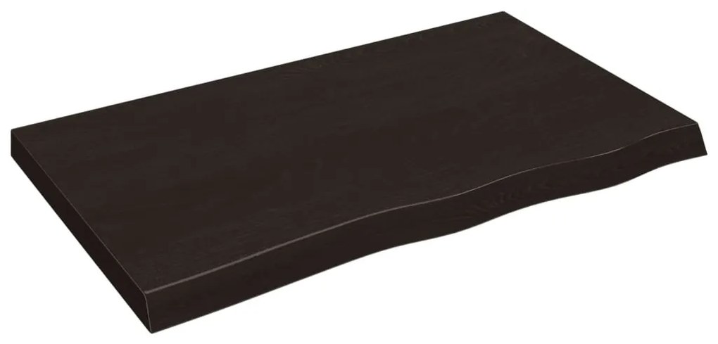 sötétbarna kezelt tömör tölgyfa asztallap 100x60x(2-6) cm