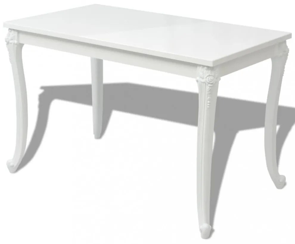 fehér magasfényű étkezőasztal 116 x 66 x 76 cm