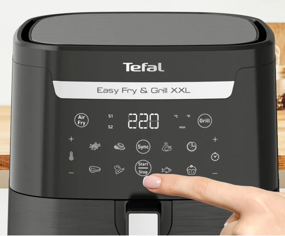 Fekete forrólevegős fritőz Easy Fry &amp; Grill XXL EY801815 – Tefal