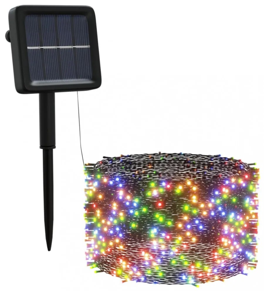 5 db 5x200 LED-es színes bel-/kültéri napelemes fényfüzér