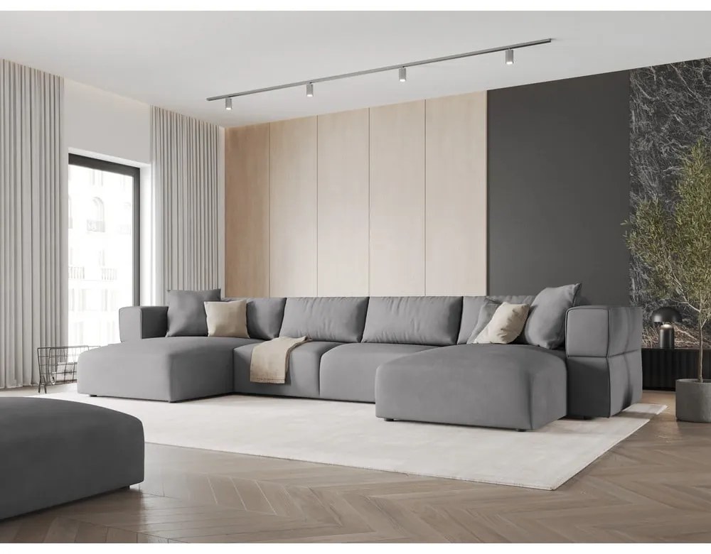 Világosszürke sarokkanapé ("U" alakú) Esther – Milo Casa