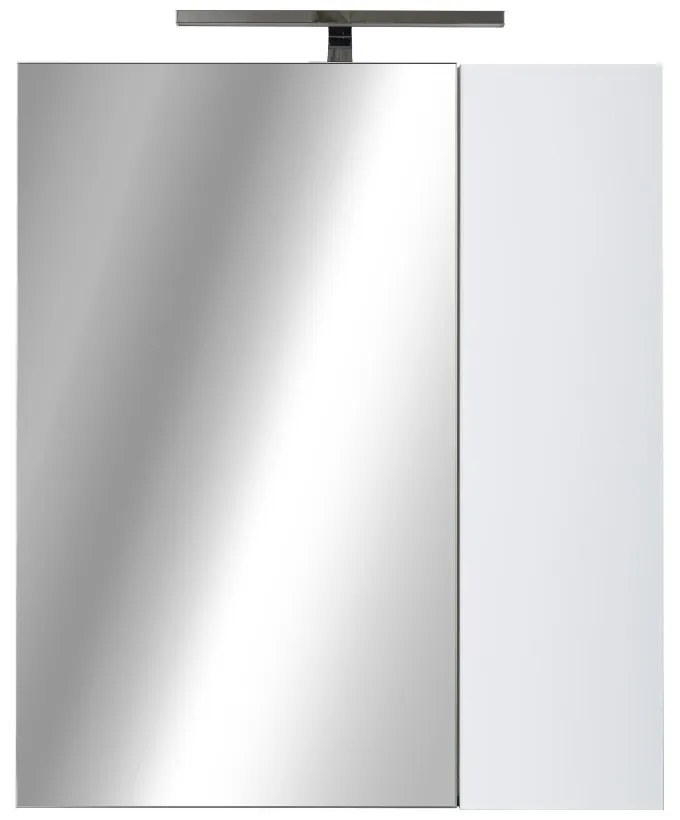 PIRAMIDA AKVA Tükrös fürdőszobai szekrény - 2 ajtós kivitel - LED világítással - 60 x 69 x 13 cm