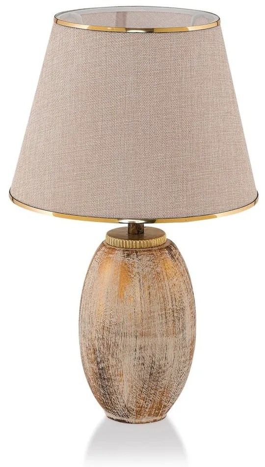 Krémszínű-aranyszínű asztali lámpa textil búrával (magasság 50 cm) Yakamoz – Opviq lights