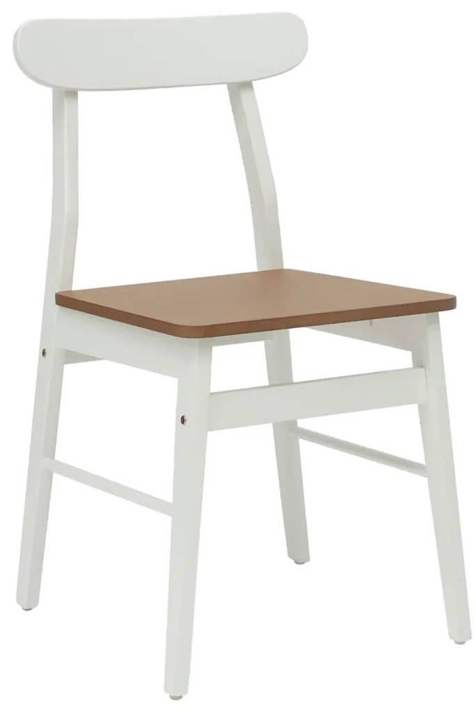 Étkezőszék 2 pcs Fehér és Természetes Tömör fa