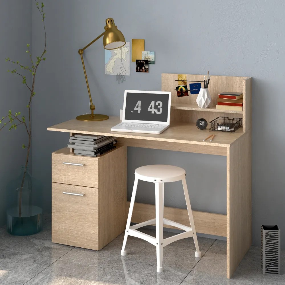 Számítógépasztal, sonoma tölgy, PLATON NEW