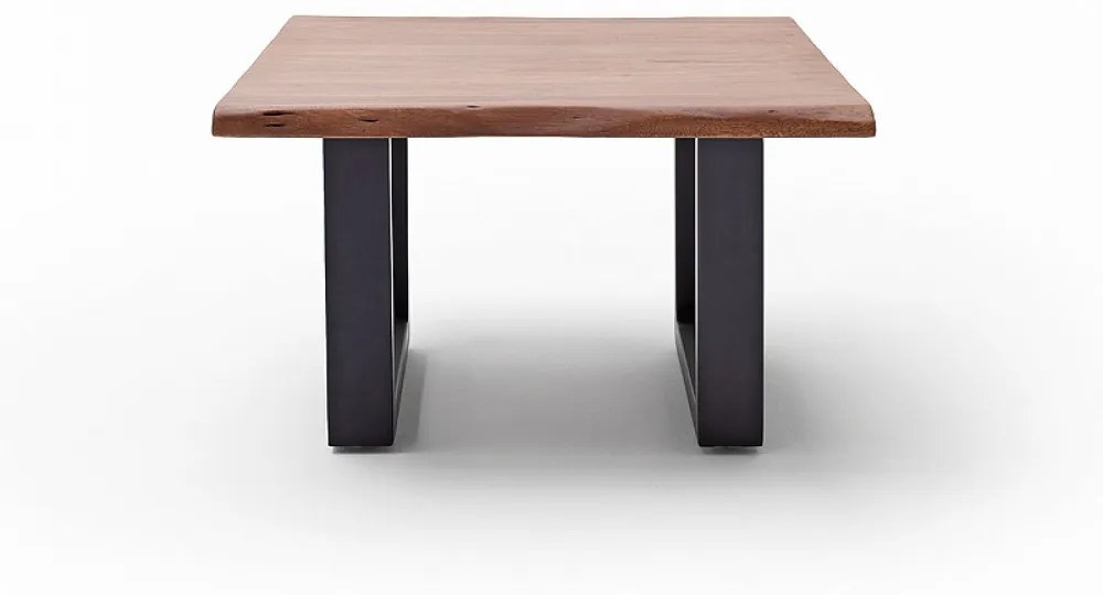 CARTAGENA dohányzó asztal akácfa 75x75cm - U alakú antracit szürke lábbal - Dió