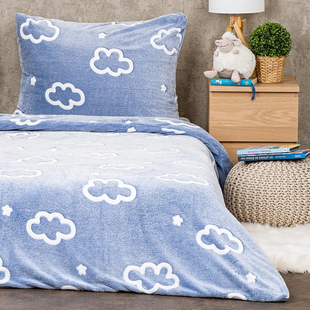 4Home Világító ágynemű mikroflanel Cloud , 140 x200 cm, 70 x 90 cm