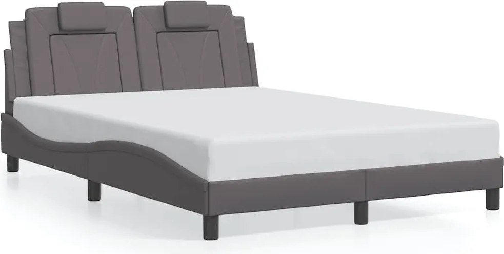 vidaXL szürke műbőr ágykeret Viana matrac nélkül 140 x 190 cm