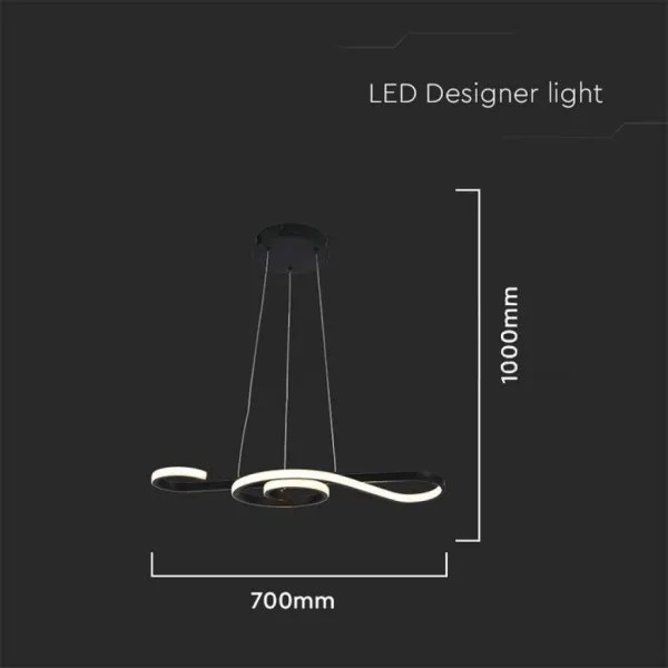 LED Csillár zsinóron LED/18W/230V 3000K fekete