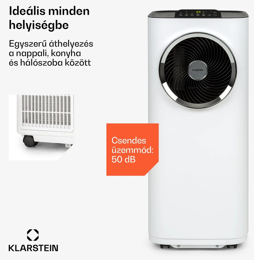 Kraftwerk Smart 12K, mobil klíma, 3 az 1-ben, 12 000 BTU, irányítás alkalmazás által, fehér
