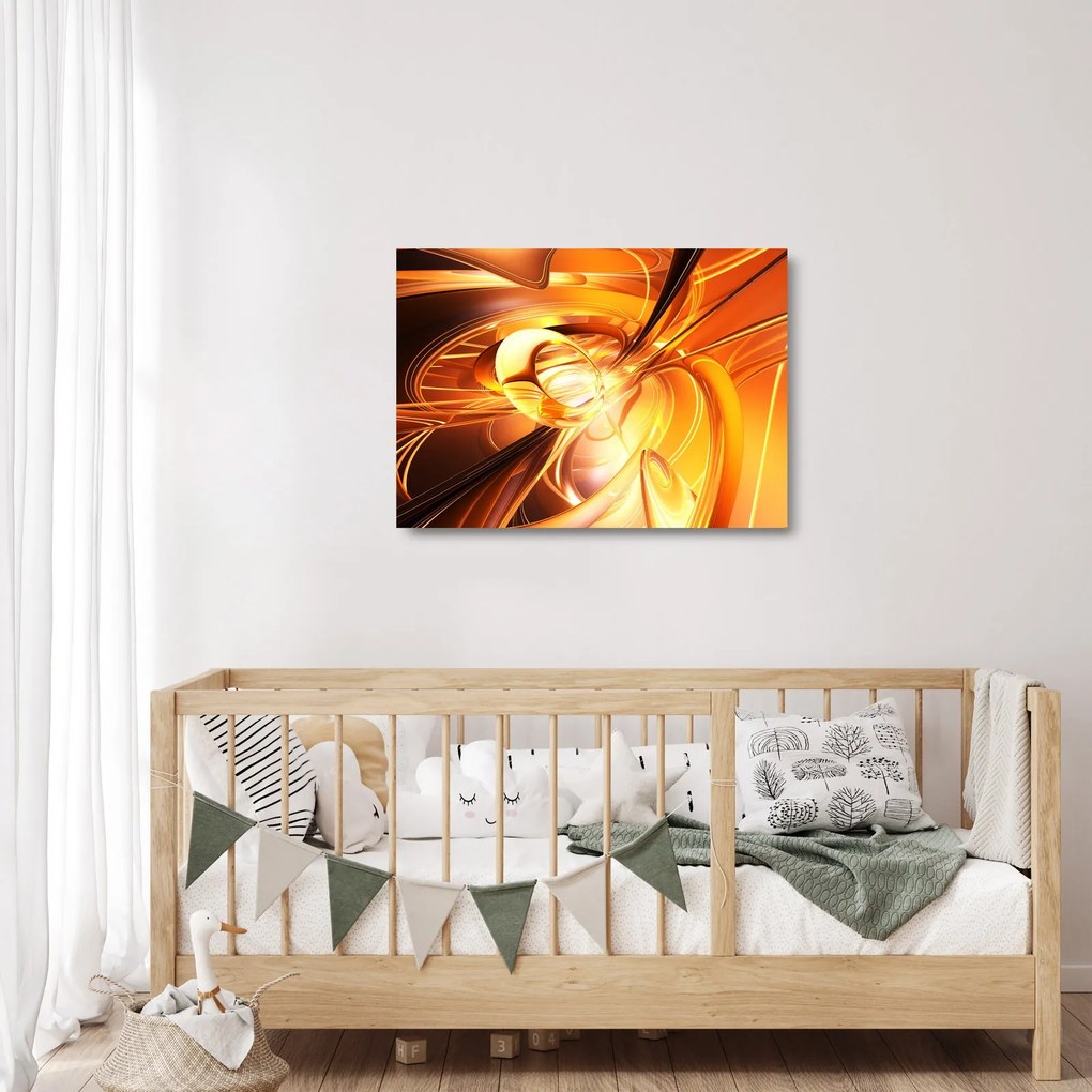 Absztrakciós kép (üvegen) (70x50 cm)