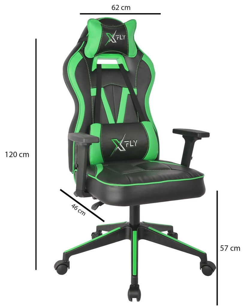 Irodai gamer szék Vamivo 4 (zöld + fekete) . Akció -25%. 1093825