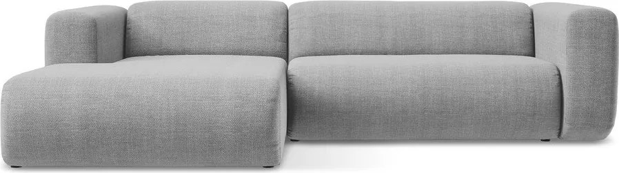 Világosszürke sarokkanapé (bal oldali-heverő résszel) Ekahi – Makamii