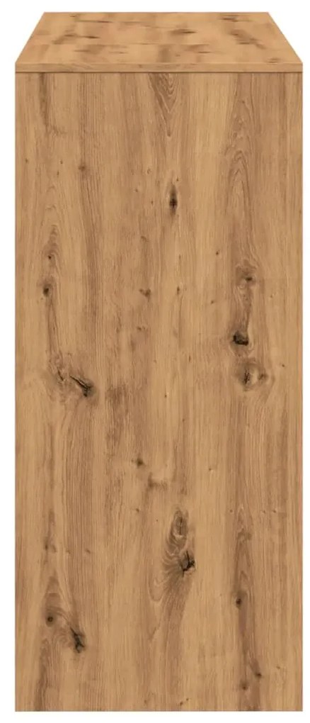 kézműves tölgy szerelt fa bárasztal polccal 124 x 46 x 103,5 cm