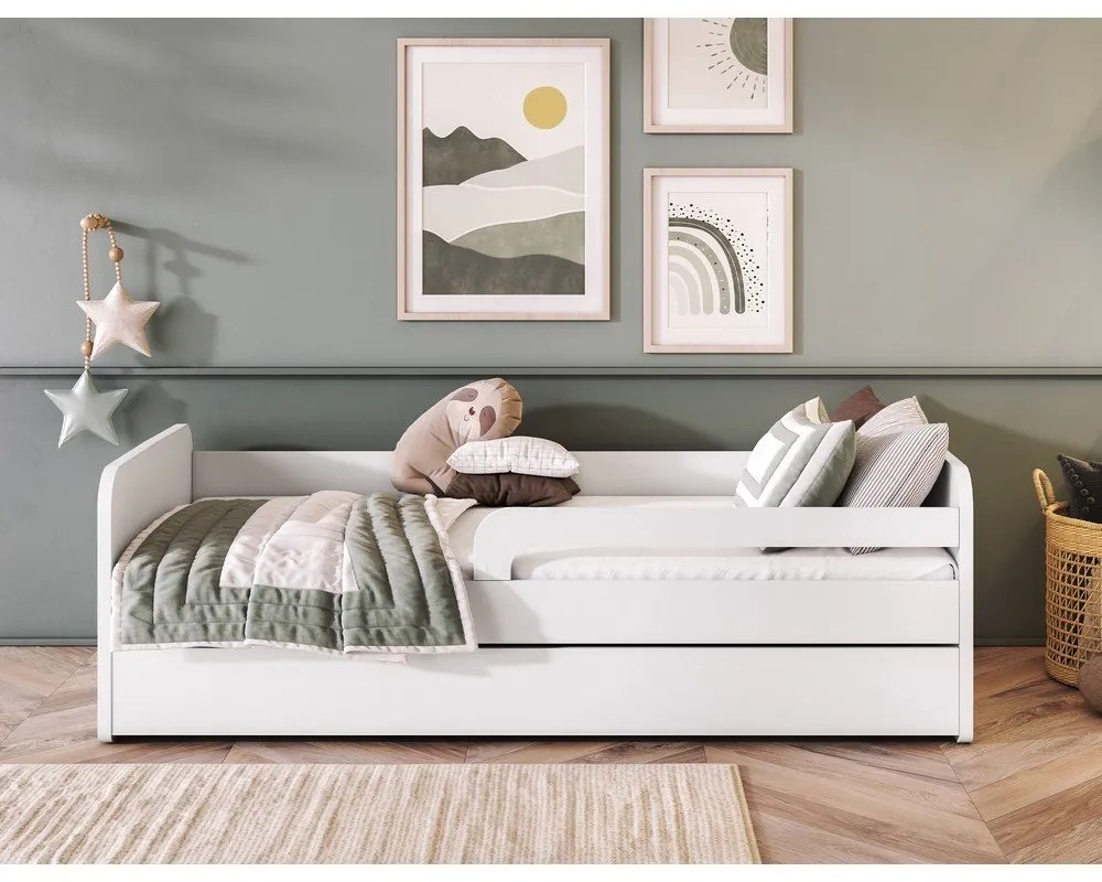 Fehér gyerekágy matraccal-ágyráccsal 80x160 cm Duuli – ELTAP