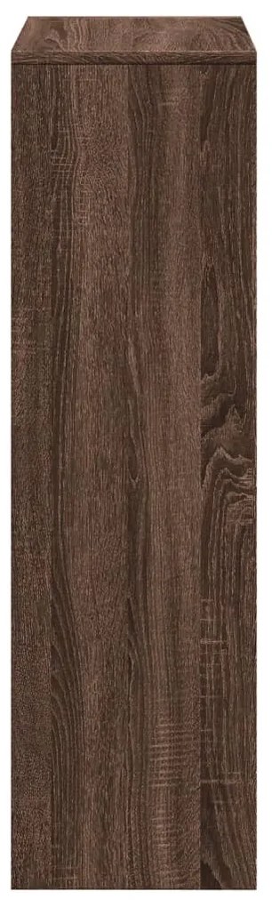3 szintes barna tölgy fa térelválasztó könyvespolc 99x29x99 cm