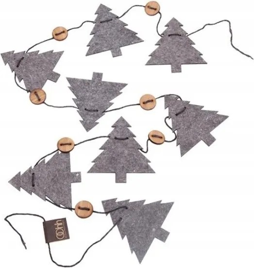 Karácsonyfa lánc, szürke, Oohh