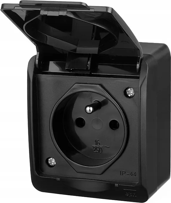 Hermes Szimpla Aljzat Fekete IP44 0321-09