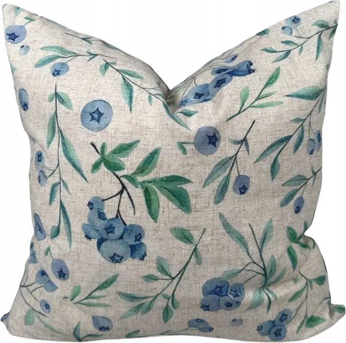 Párnahuzat 45X45 Áfonya Bogyó Dekoratív Boho Bézs Nappaliba