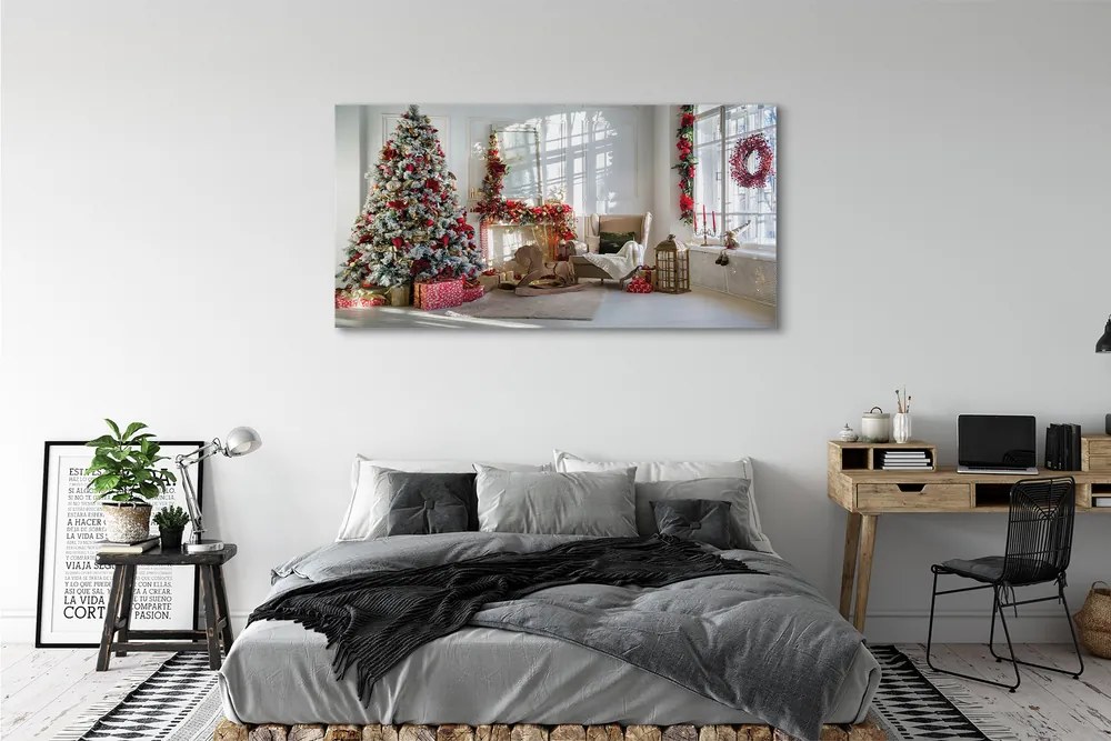 Canvas képek Karácsonyfa díszítés ajándék 125x50 cm