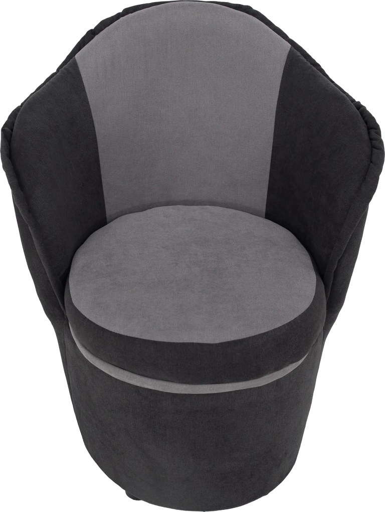 Fotel tárhellyel, sötétszürke/világosszürke, PERSI