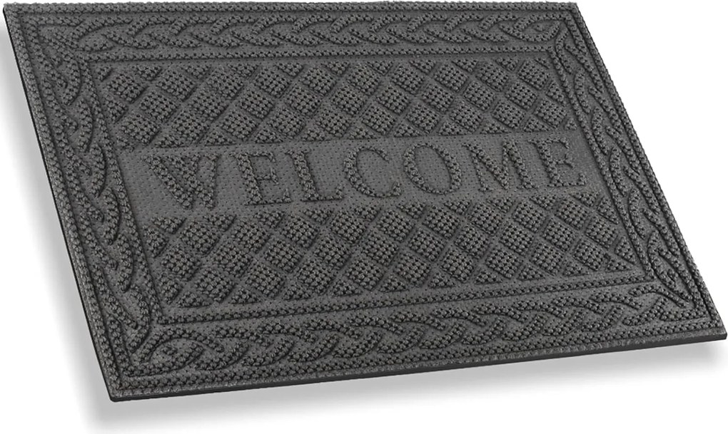 Lábtörlő 3d bejárati ajtóhoz erős 45 x 75 cm Fekete Csúszásgátló