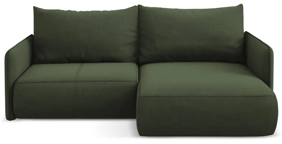 Zöld kinyitható-tárolóhelyes sarokkanapé (jobb oldali) Nanea – Makamii