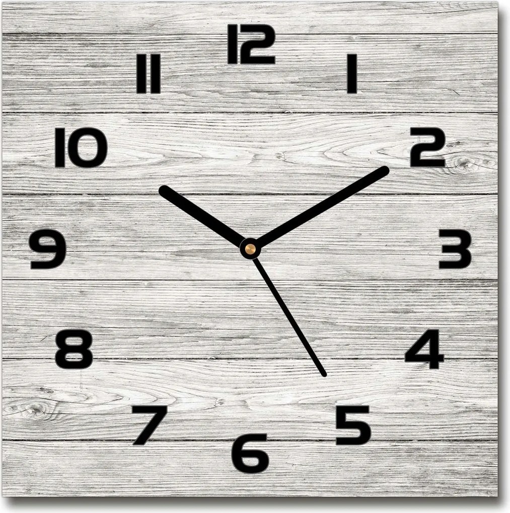 Csendes üveg falióra Fa háttér 30x30 cm