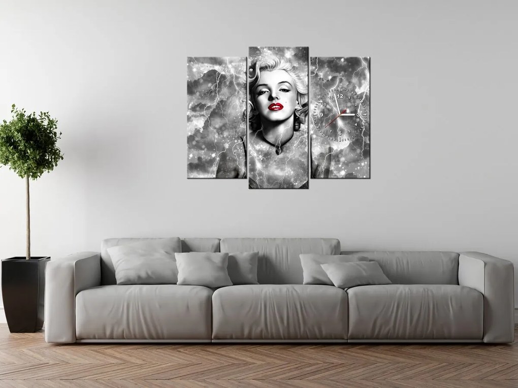 Gario Órás falikép Felvillanyozó Marilyn Monroe - 3 részes Méret: 30 x 90 cm