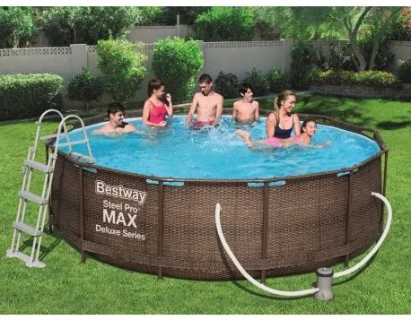 Medence (rattan hatású) 366x100 cm - Bestway Steel Pro MAX Deluxe Series 56709