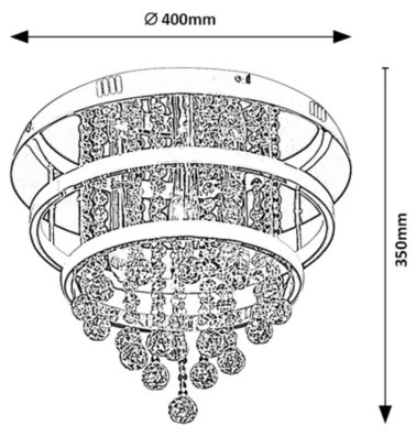 Rabalux 2237 - PALLAS kristály mennyezeti lámpa LED/32W/230V + 3xE14/40W