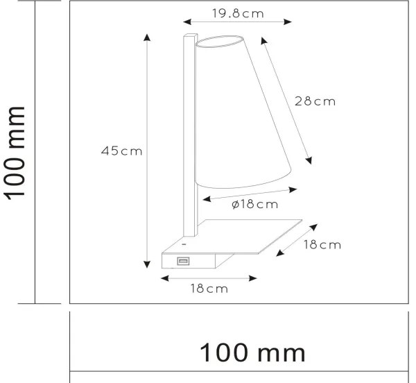Lucide 30295/01/30 - Dimmelhető asztali lámpa GREGORY 1xE27/60W/230V USB fekete