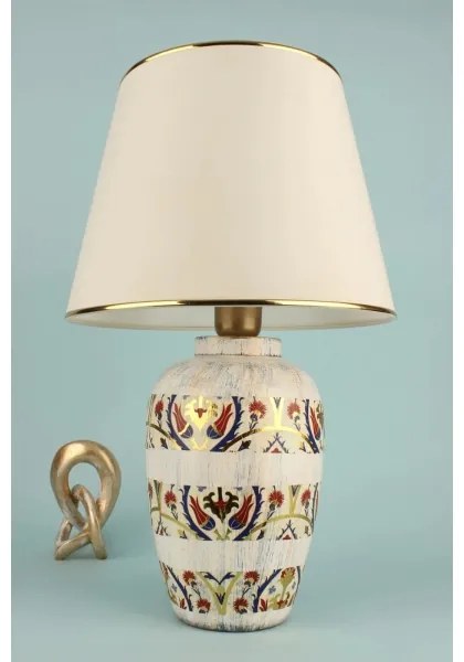 Asztali lámpa RAMZES 1xE27/40W/230V krémszínű/arany