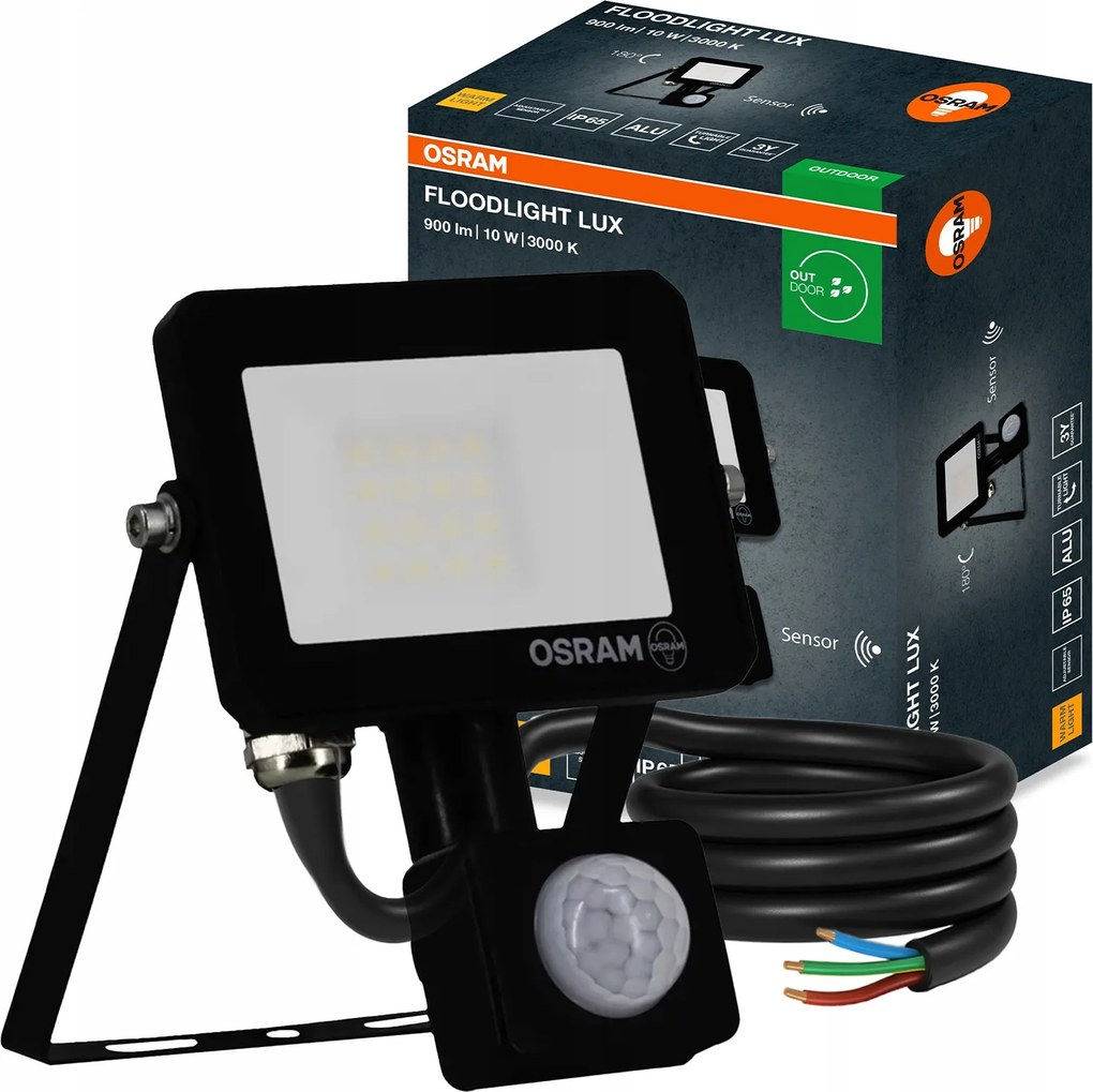 Led Halogén Reflektor 10W 3000K 900lm IP65 Mozgásérzékelő Osram