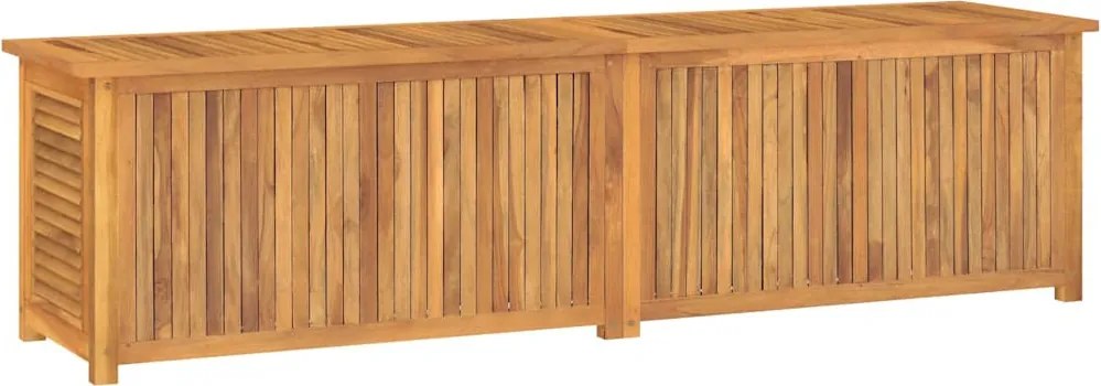 vidaXL tömör tíkfa kerti tárolóláda zsákkal 200 x 50 x 55 cm