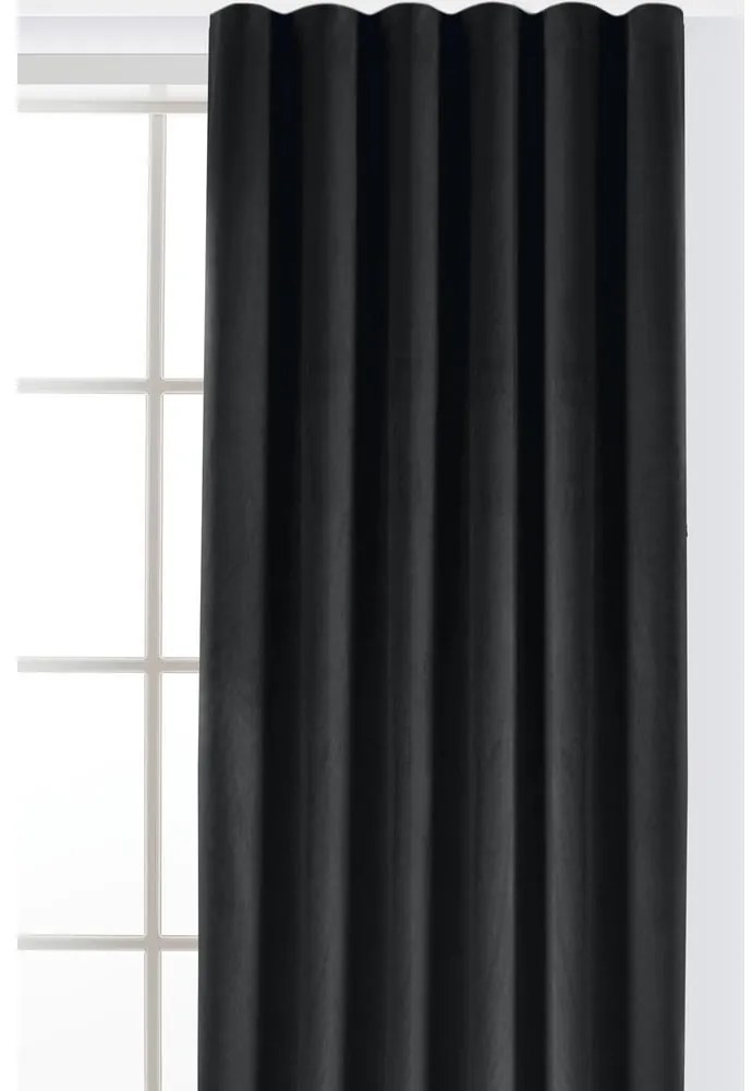 Fekete bársony dimout (részleges sötétítő) függöny 400x300 cm Velto – Filumi