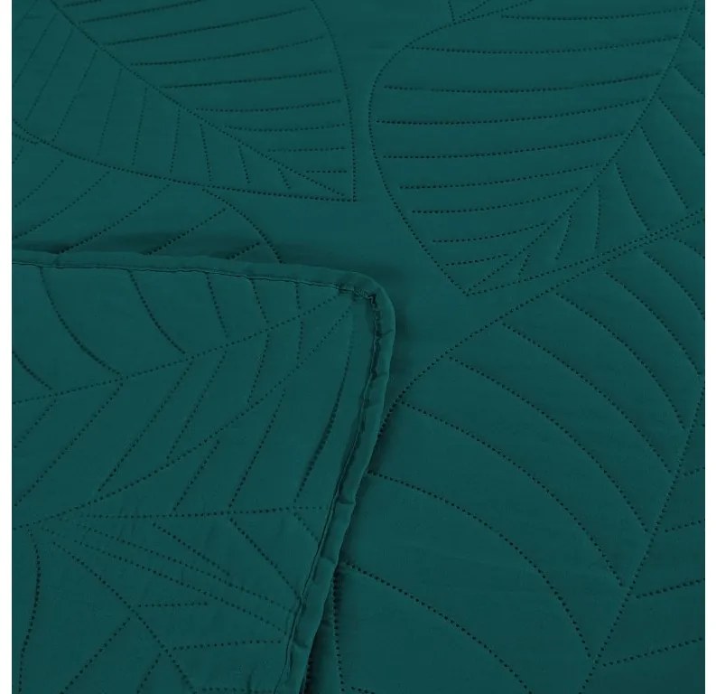 LEAVES türkiz ágytakaró mintával Méret: 200 x 220 cm