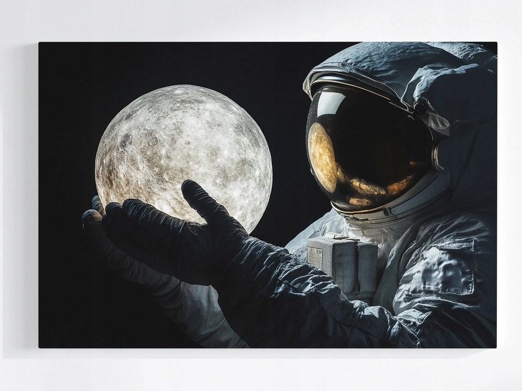 Vászonkép Canvas Asztronauta Utazó Hold Űr Fény 120x80