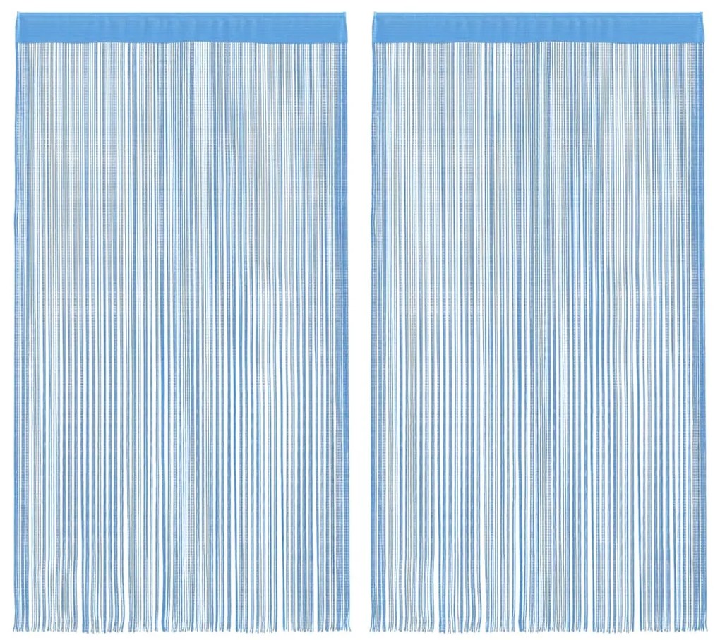 2 db világoskék zsinórfüggöny 140 x 250 cm