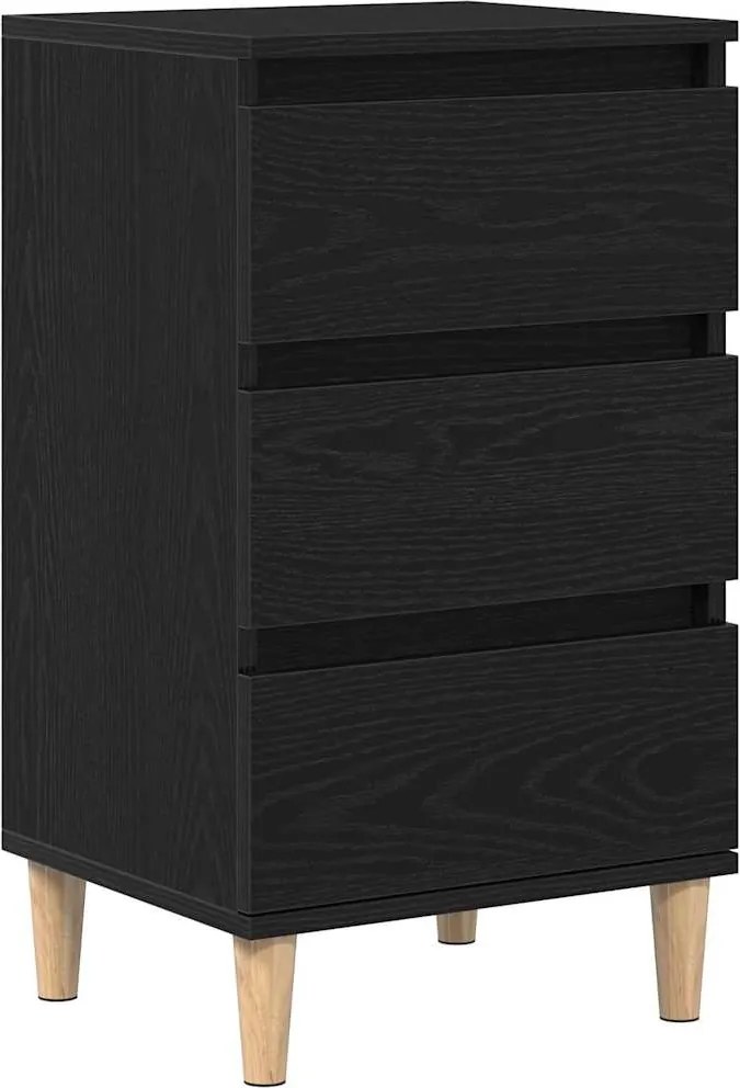 vidaXL Éjjeliszekrény fiókkal Fekete tölgy 40 x 35 x 70 cm Faanyag