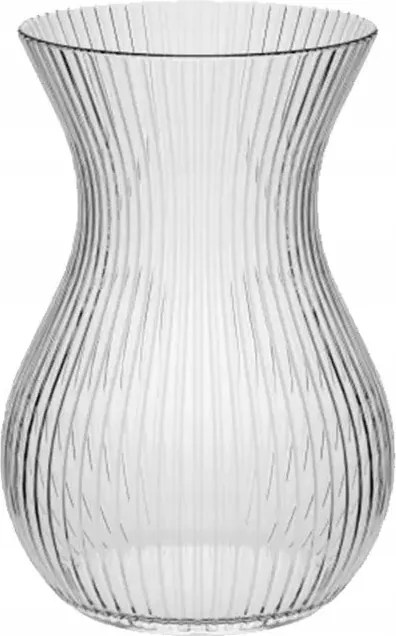 Váza Bordázott Homokóra Üveg Dekoratív H18x11 Virág 18 cm 1 db