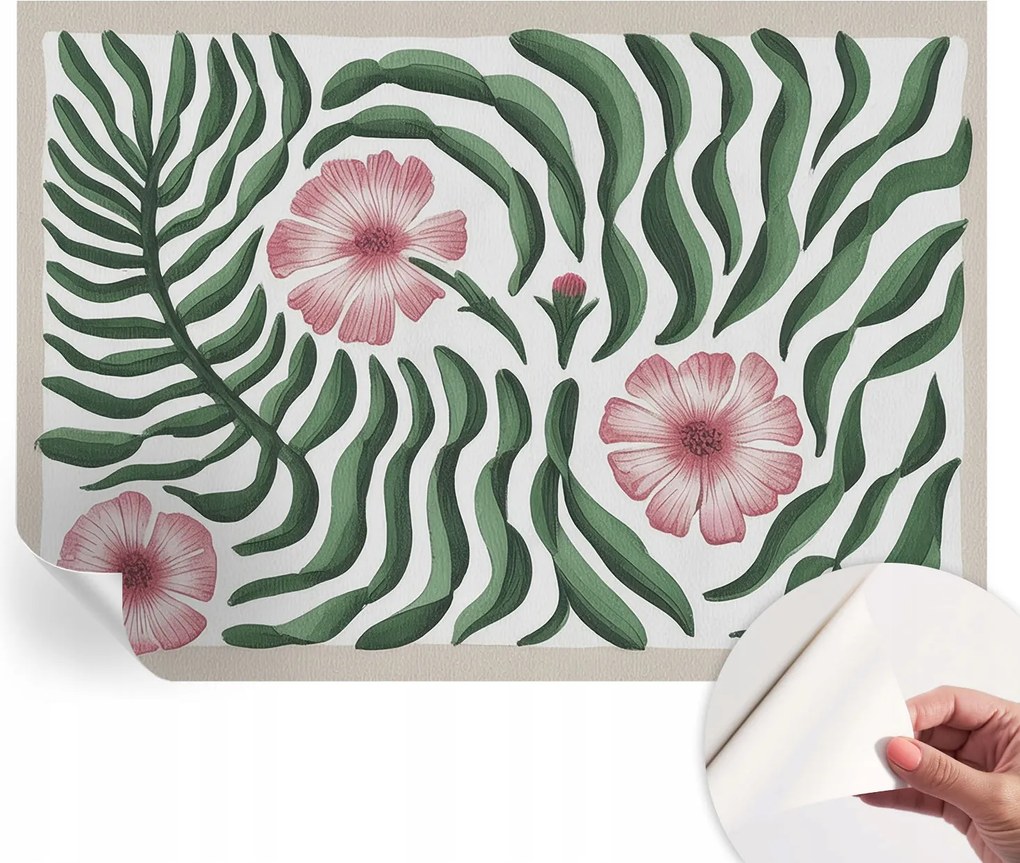 Öntapadós fotótapéta Nappaliba és Hálószobába Virágok levelek 208x146