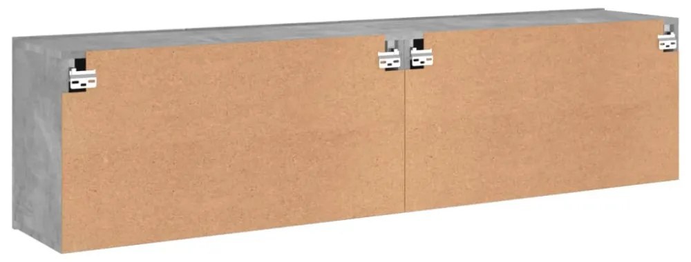2 db betonszürke falra szerelhető TV-szekrény 80 x 30 x 41 cm