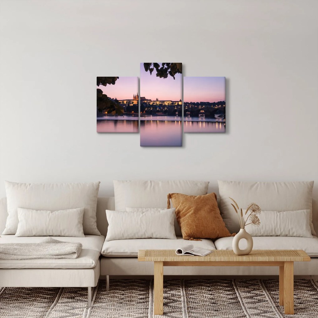 A Prágai vár és a Moldva képe (90x60 cm)