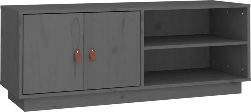 vidaXL szürke tömör fenyőfa TV-szekrény 105x34x40 cm
