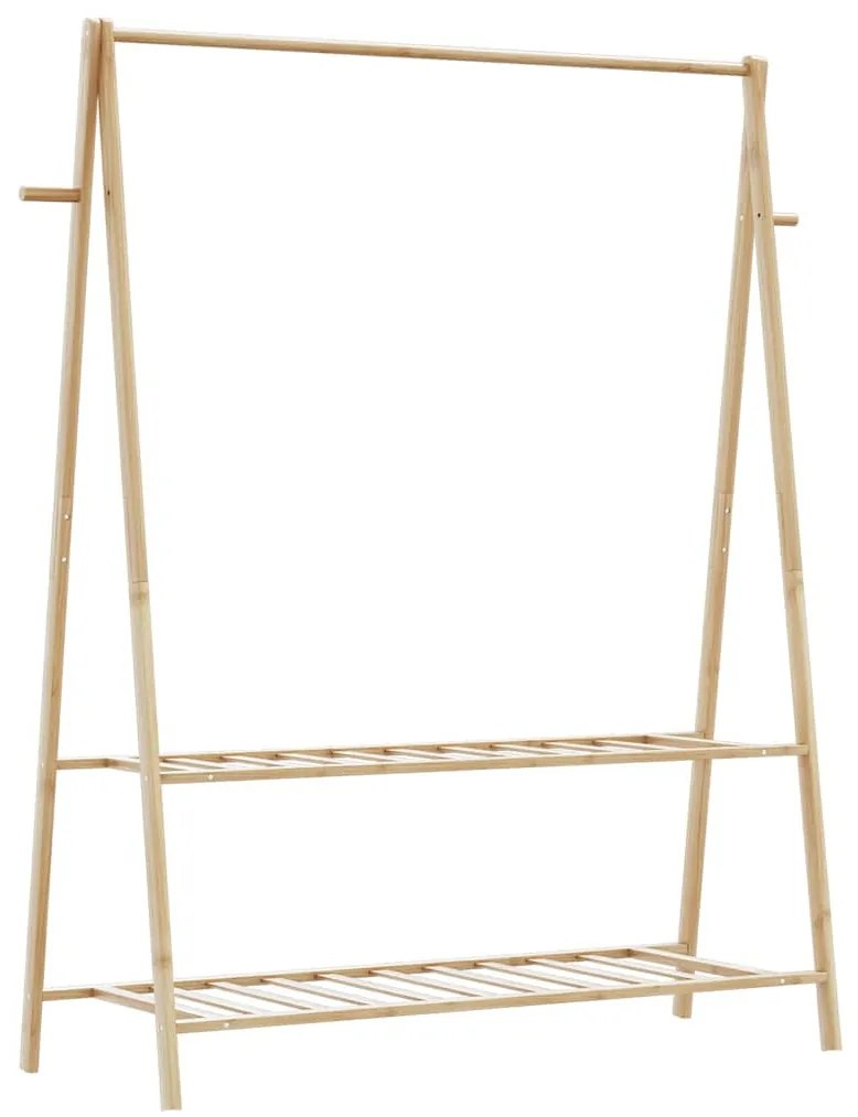bambusz ruhaállvány polcokkal 132 x 45,5 x 150,5 cm
