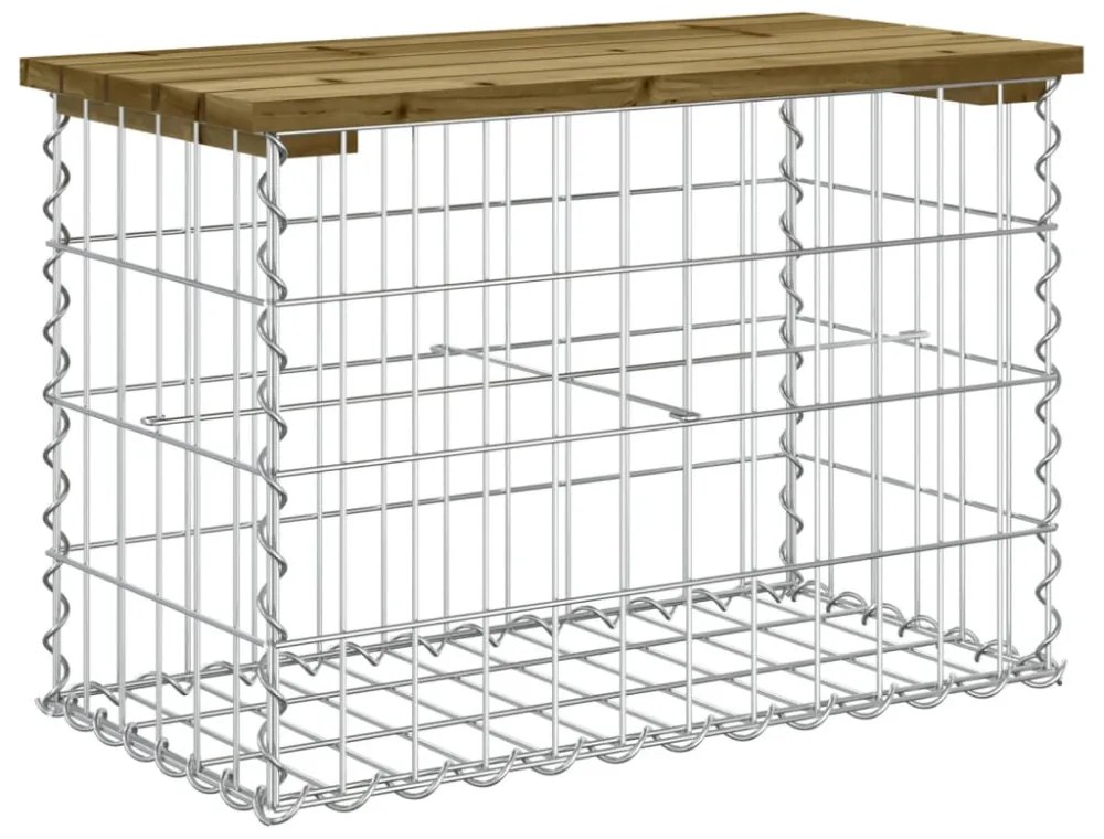 tömör impergnált fenyőfa gabion kerti pad 63 x 31,5 x 42 cm