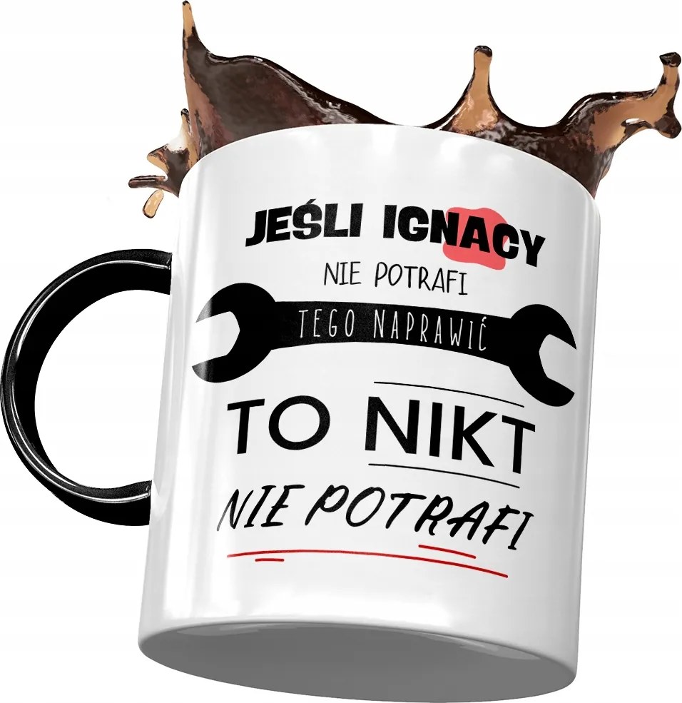 Fekete Bögre Ignác Férj Kollégának Ajándék Nyomtatott Fotóval