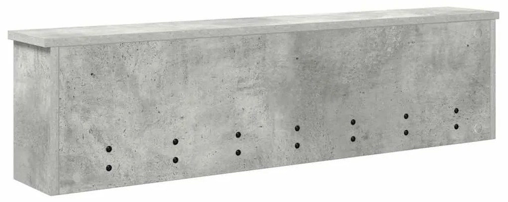 Fali Kabáthorog polcokkal Beton szürke 100 x 16 x 26 cm Faanyag