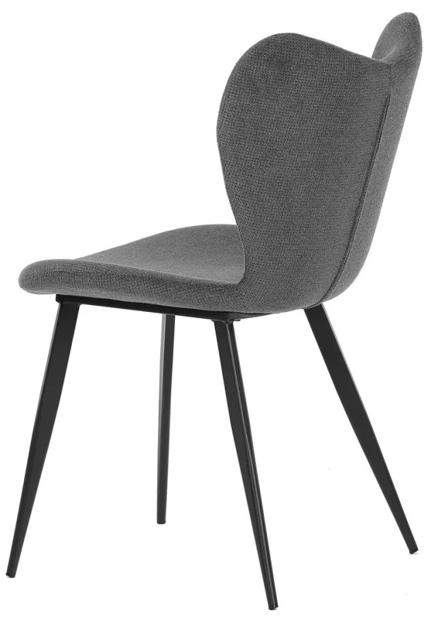 Scaun modern din țesătură de culoare gri cu picioare metalice negre. DCL-1031